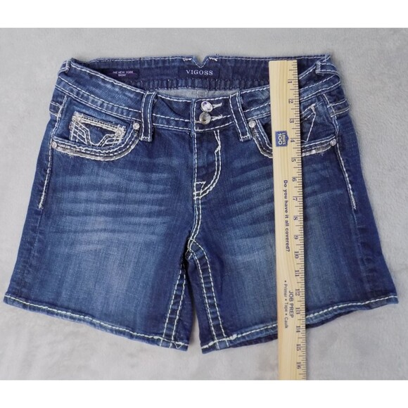 Vigoss Denim Shorts 5/6 Distressed Embroidery Dark Wash Capsule (BUNDLE PRICE $6 - Picture 7 of 10